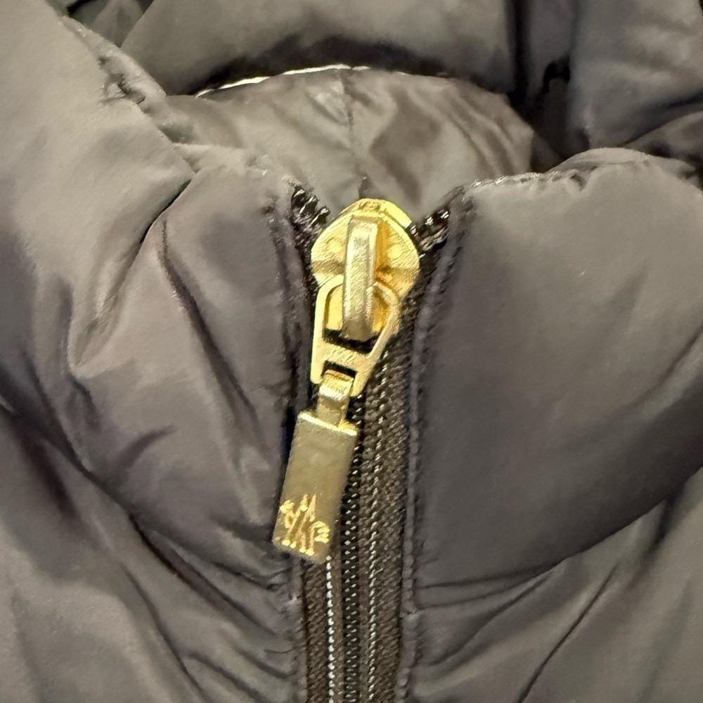 VTG Moncler Quilted Down Puffer Coat Vintage Long Gray Women's Size Small / Med - Picture 7 of 9